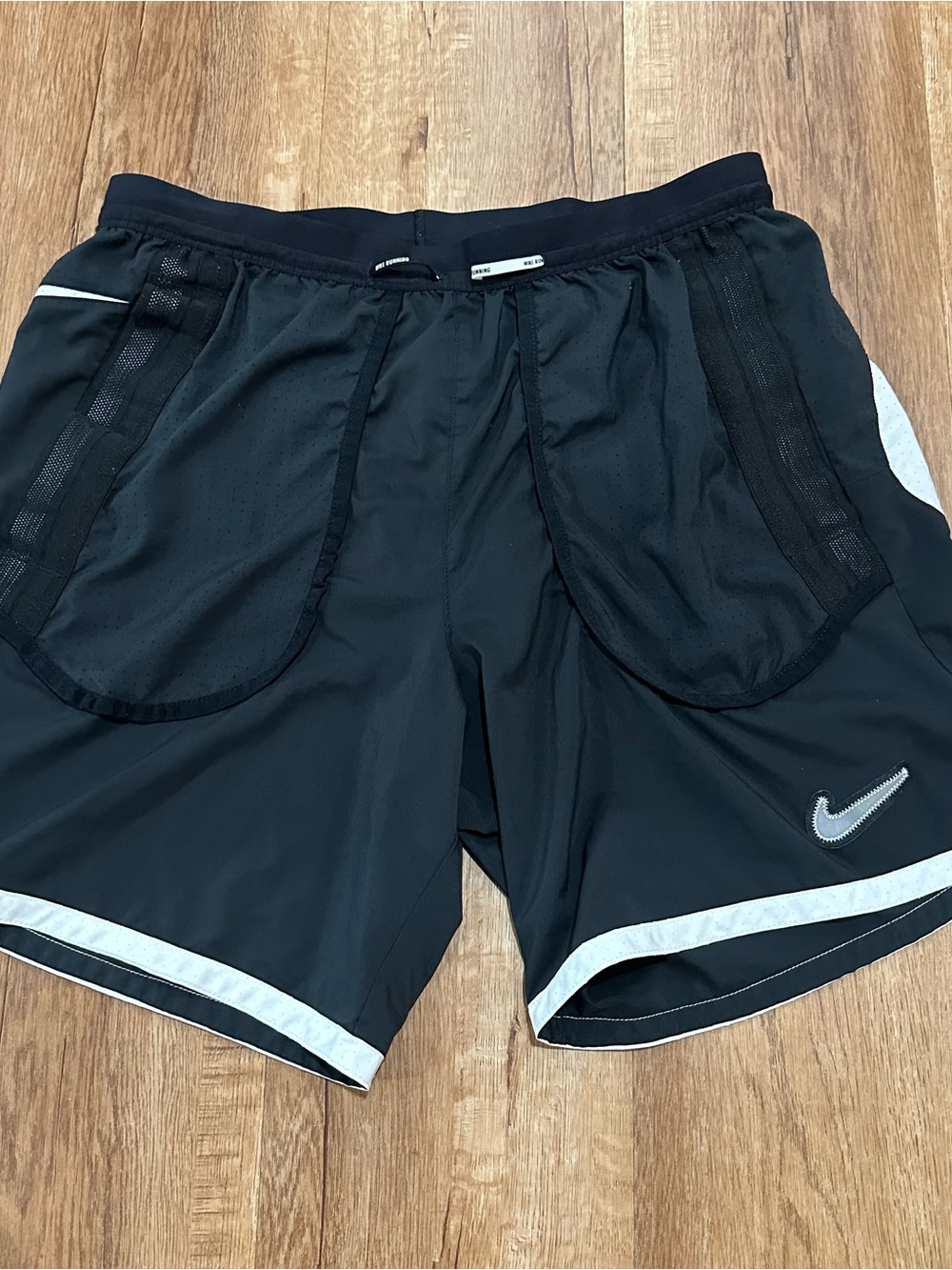 Nike Black Athletic Running’s Performance Shorts with Silver Accents
